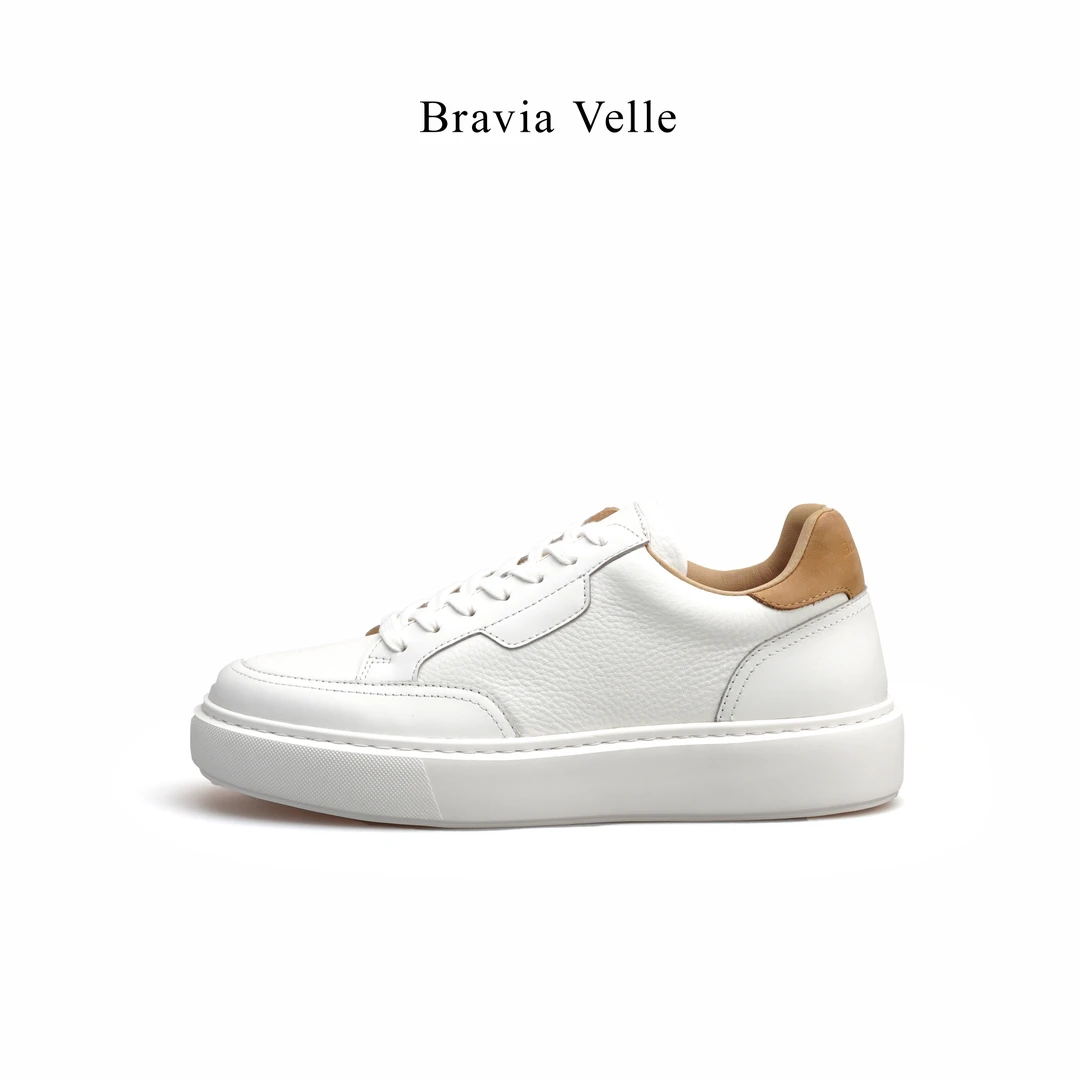 Bravia Velle四季男款时尚百搭干净韩版低帮白色舒适休闲潮鞋
