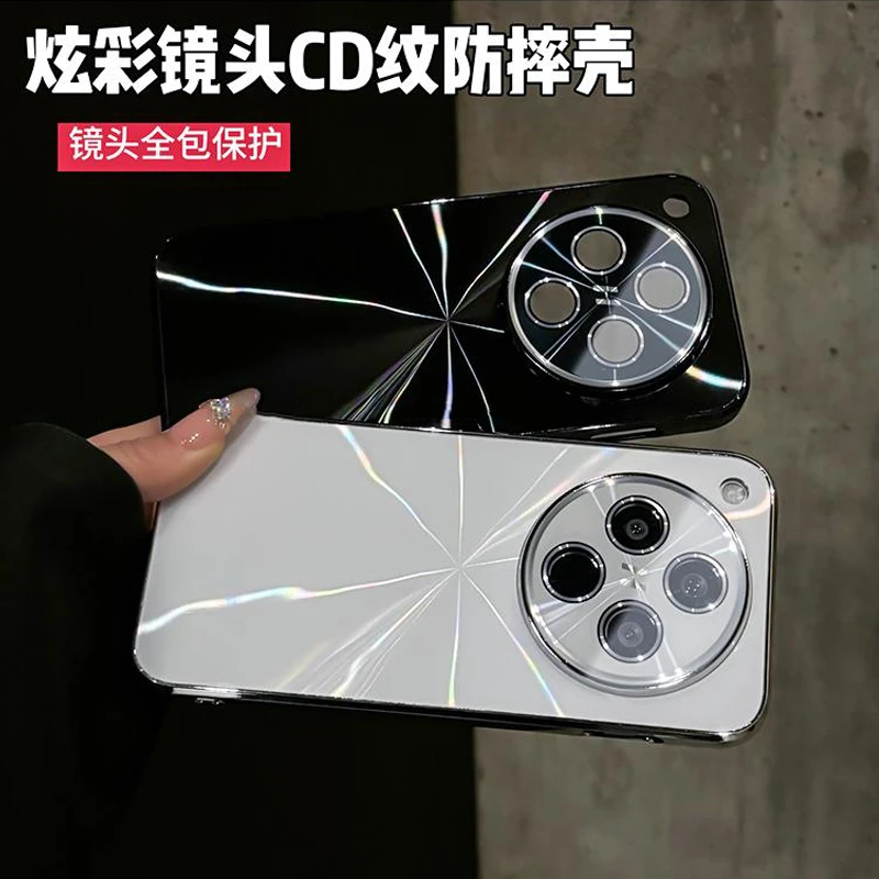 适用于OPPOfindx8/findx8pro镭射CD纹电镀边框全包手机壳防摔创意