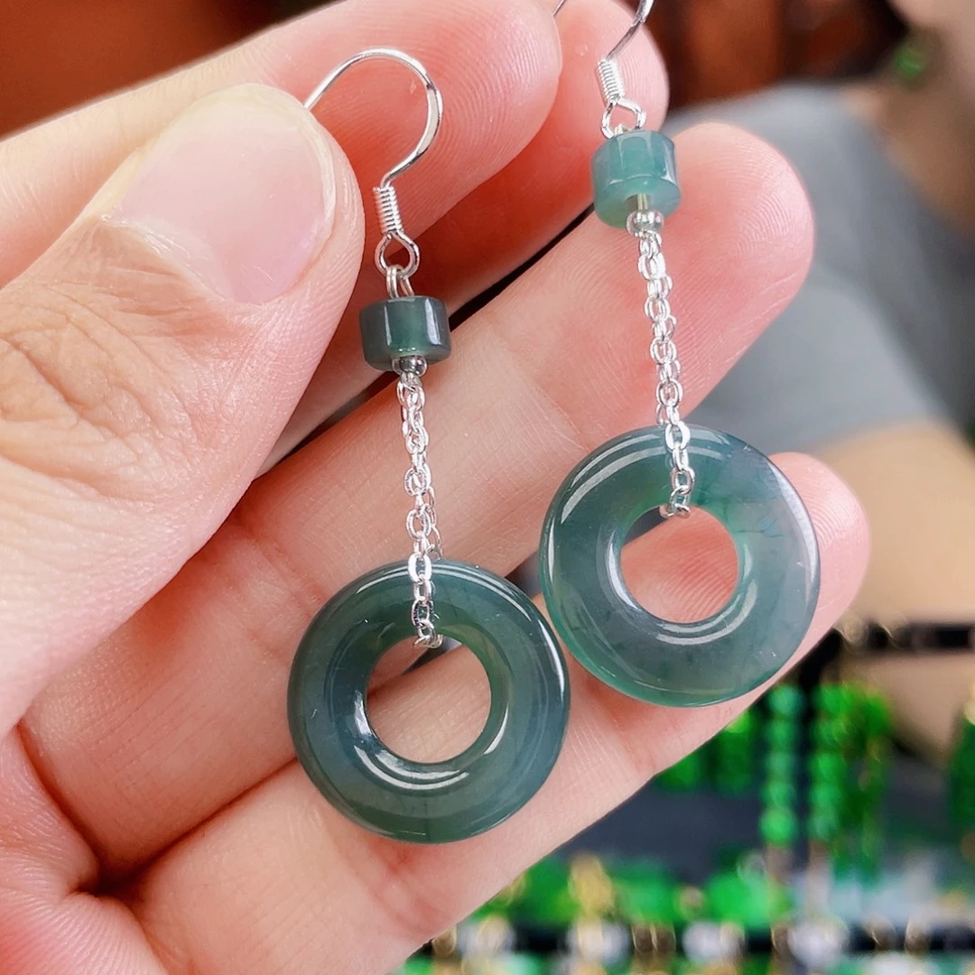 翡翠未镶嵌耳饰饰品