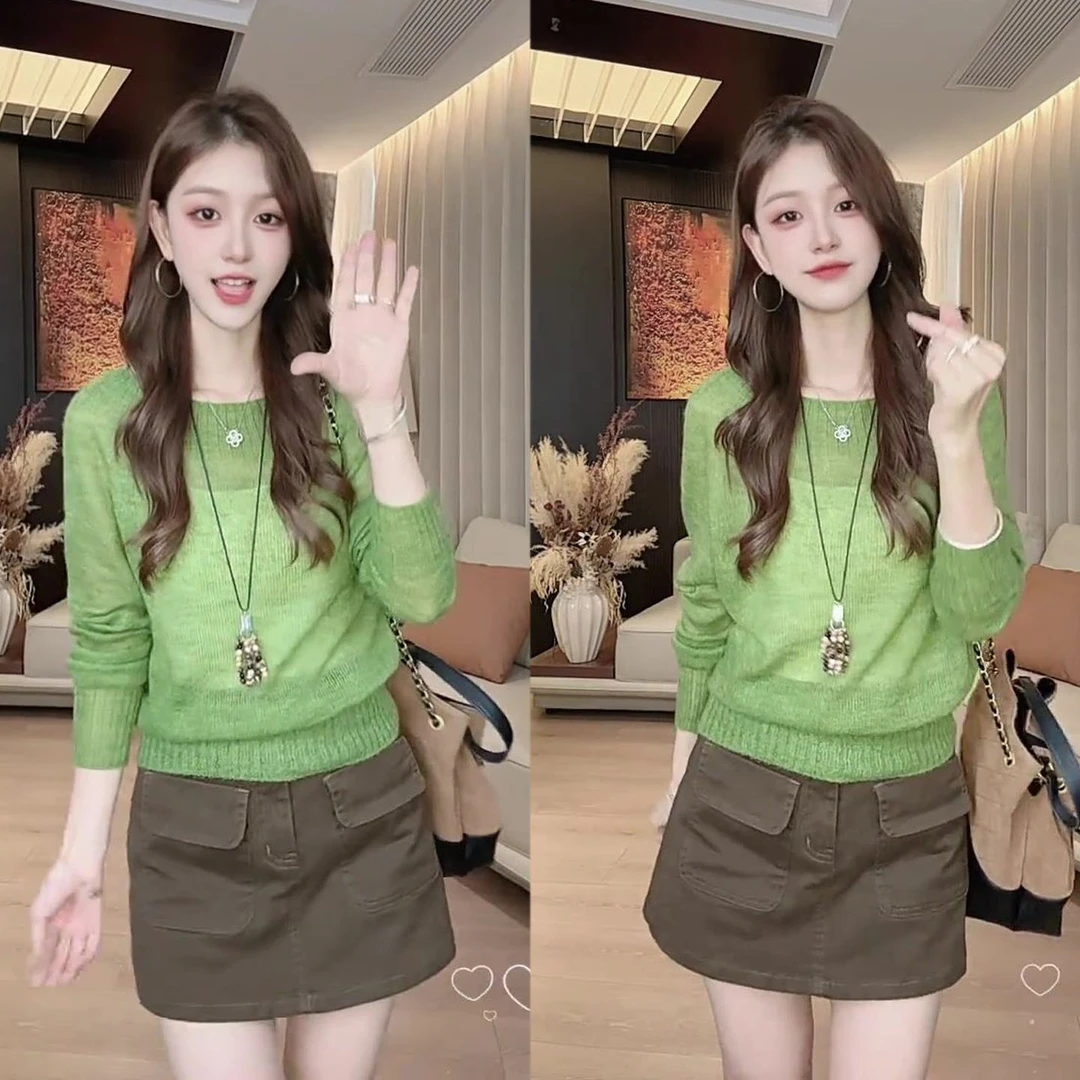 韩系氛围感早秋穿搭针织衫女2025新款独特超好看显瘦网红爆款毛衣