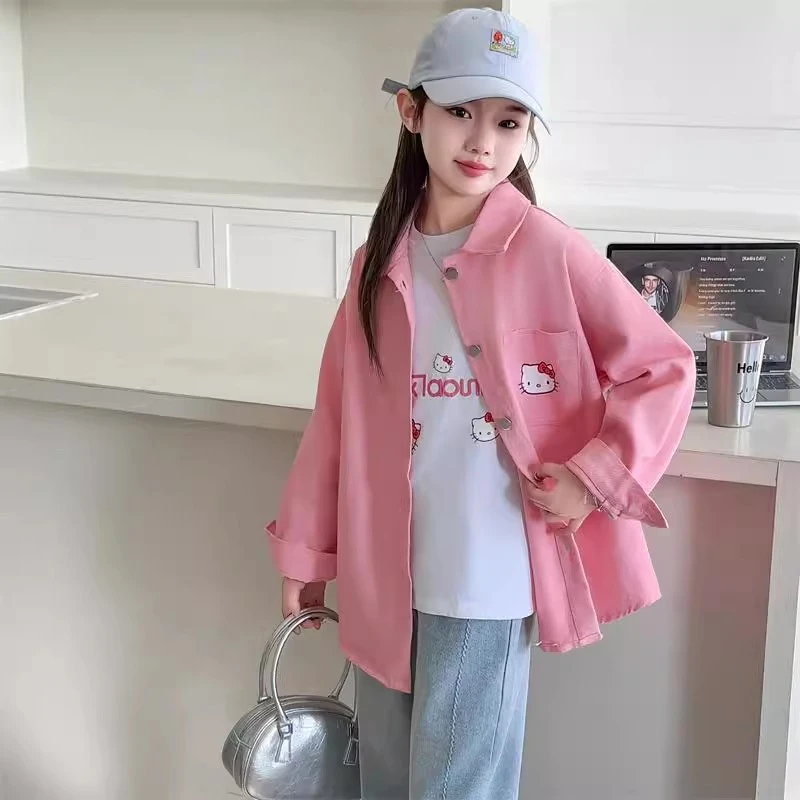 女童衬衫外套春秋款2025新款春季衬衣儿童薄款春装小女孩时髦上衣