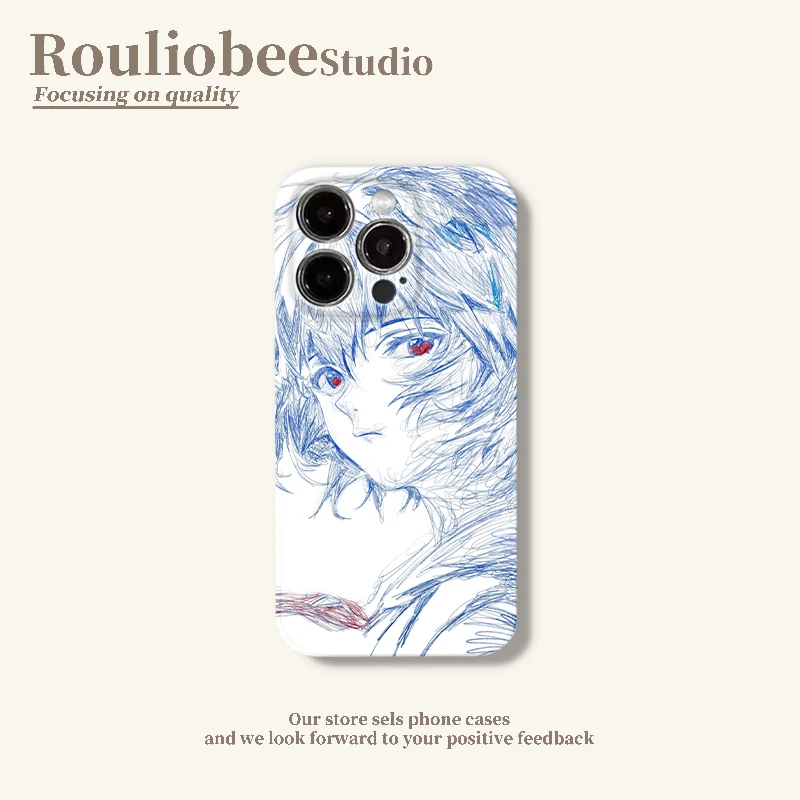 BANCA线稿绫波丽适用苹果16/15promax菲林手机壳华为oppo小米vivo