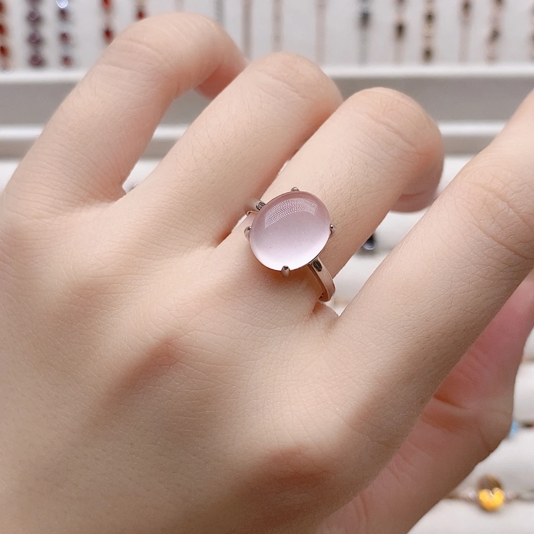 发饰芙蓉石银S925镶嵌开口
