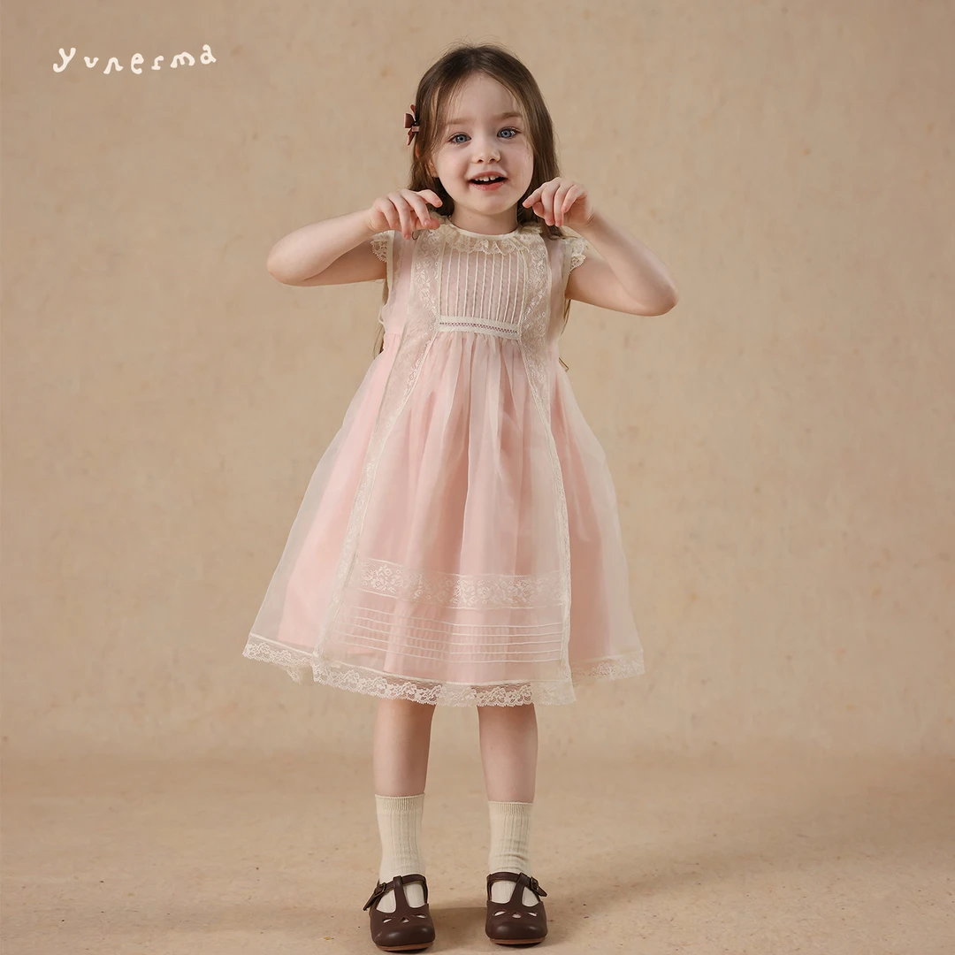 【小众复古法式】蕾丝罩裙飞袖连衣裙