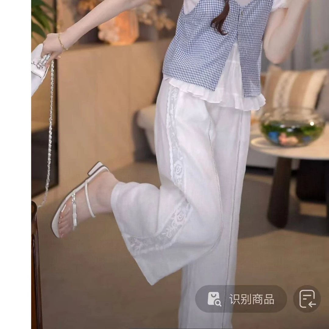 『钩花休闲S』XQ设计显瘦百搭时尚休闲裤2101