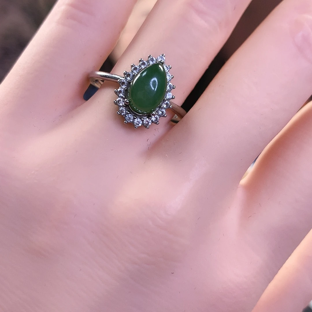 合金戒指和田玉（碧玉）