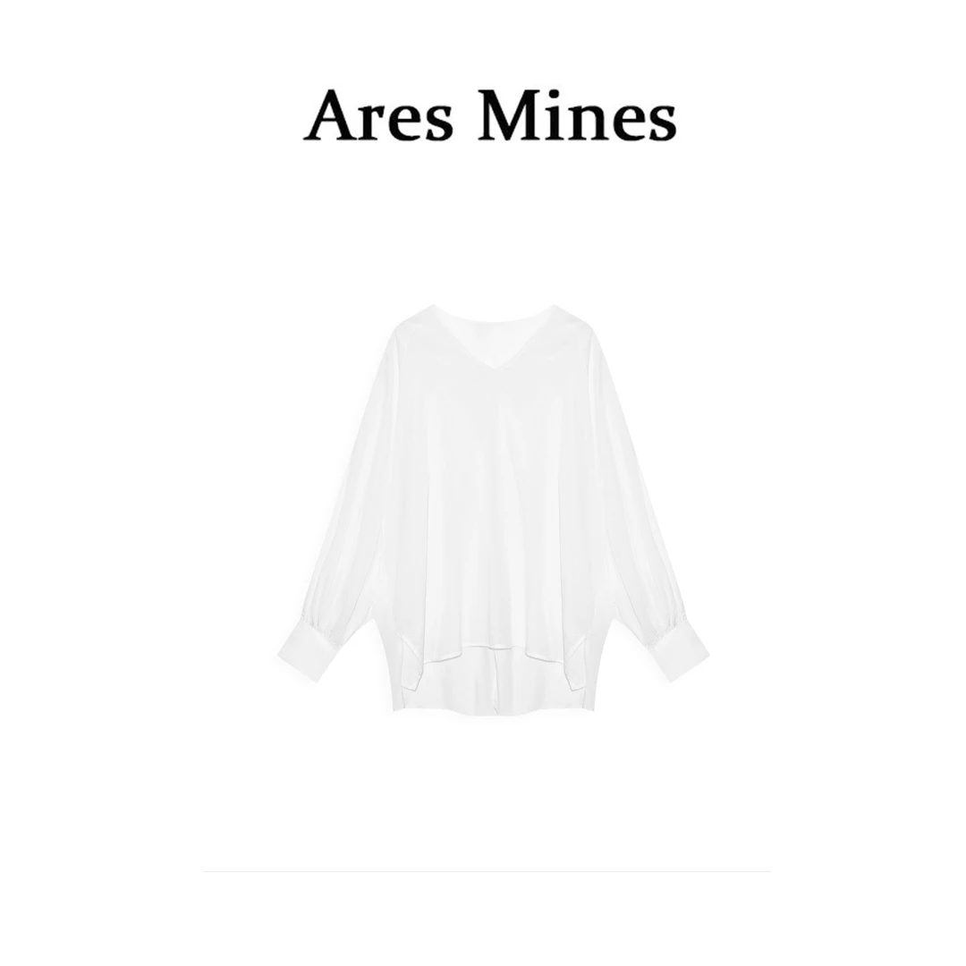 【盛朗熙Ares Mines】设计师款 简约扭结收腰露背设计感衬衫