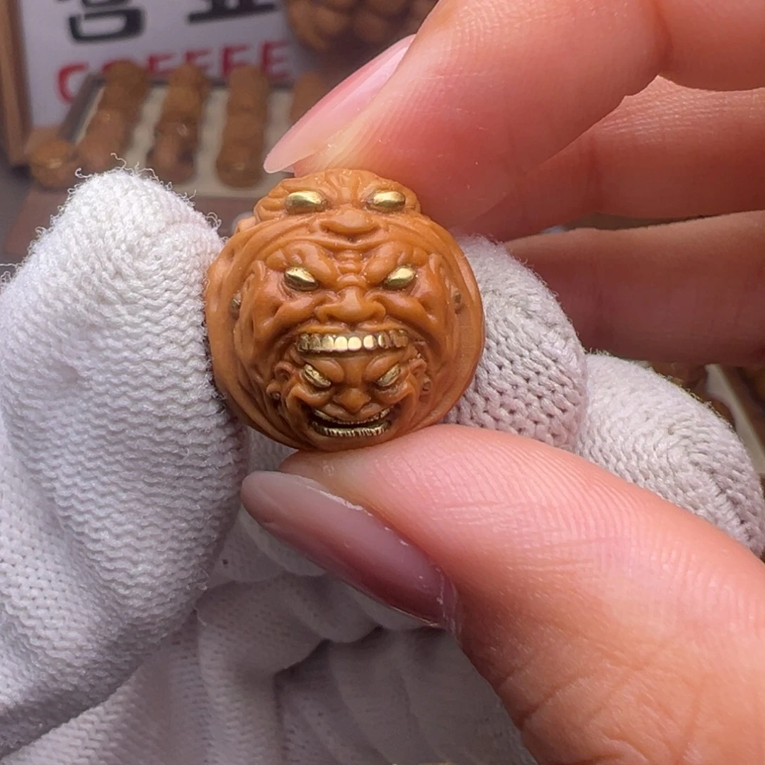 把件猴头核桃镶嵌款套娃全品有正常封口线