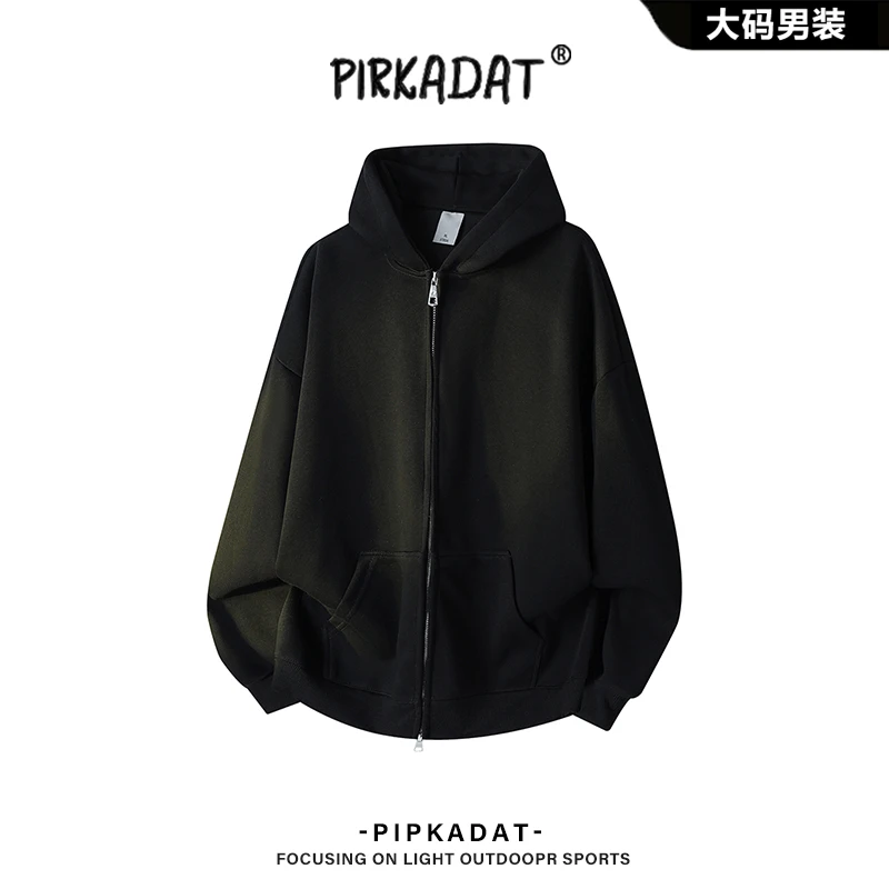Pirkadat美式解构休闲宽松百搭夹克男2025秋季新款连帽开衫外套男