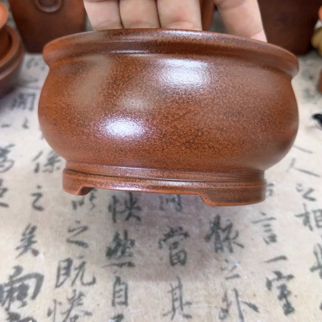 紫砂花盆14.5x8内经紫砂花盆