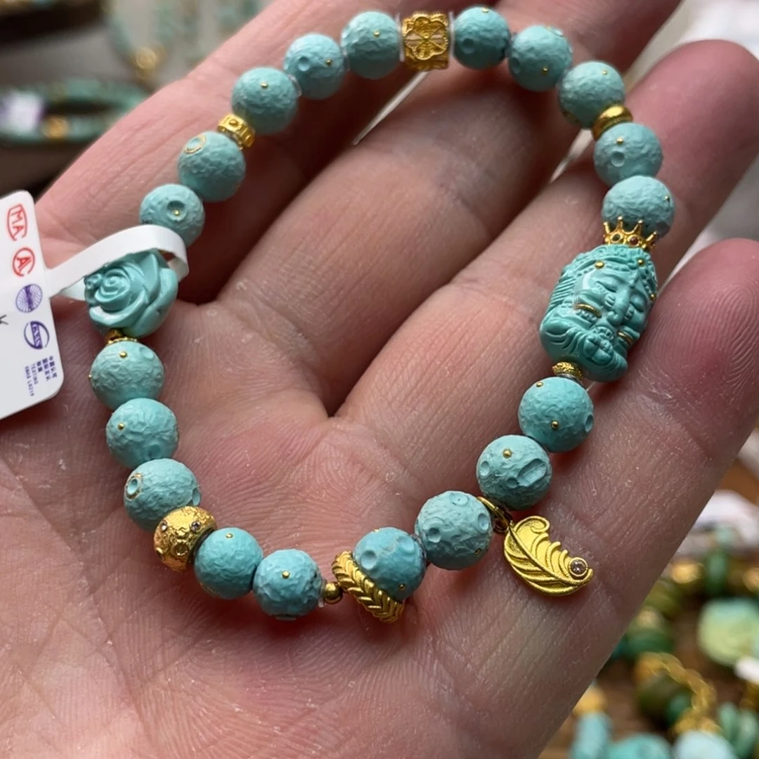 绿松石手串18K金镶嵌