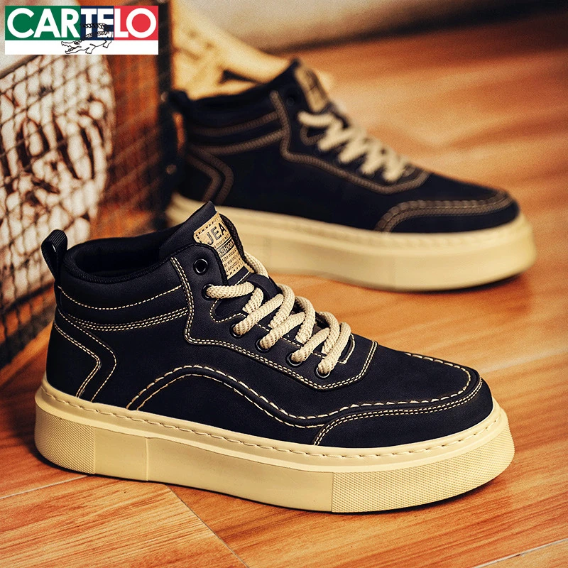 卡帝乐鳄鱼高帮鞋男鞋2025新款冬季运动休闲板鞋子男士马丁靴男款