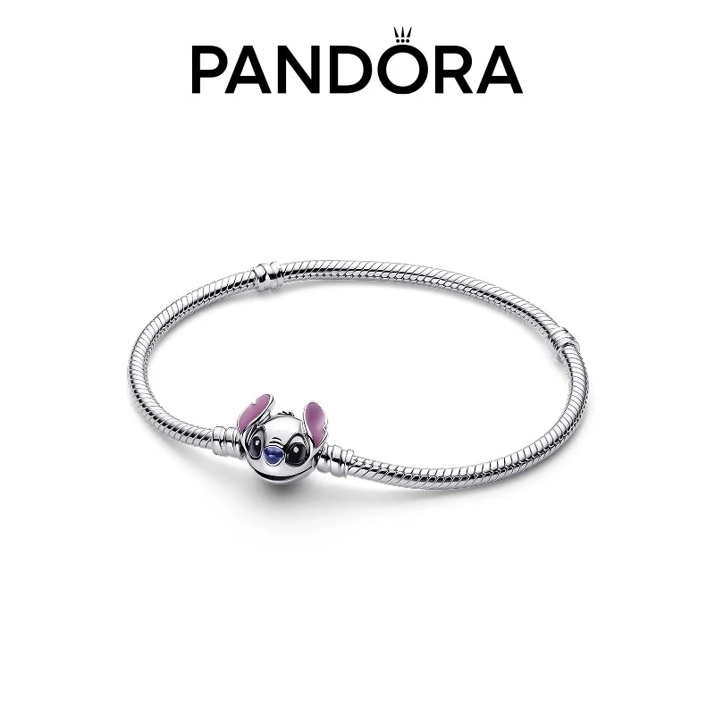 PANDORA/潘多拉 925银手链 迪士尼系列史迪奇蛇骨手链珐琅素链DIY