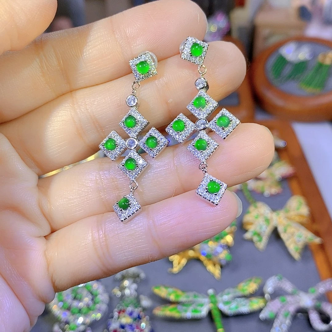 颈饰银S925镶嵌翡翠