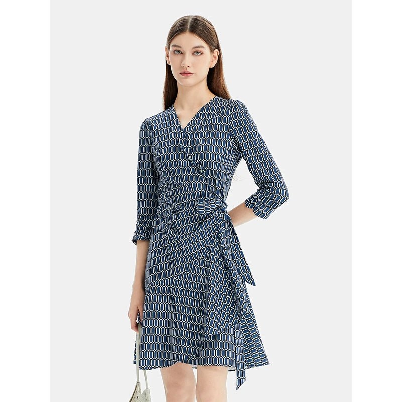 【尚雅】莱芙·艾迪儿中长袖连衣裙1V1L94216