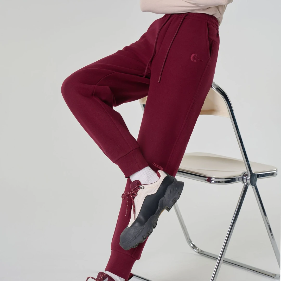 【羊毛蚕丝防风裤】2024冬女装新品厚羊毛蚕丝宽松运动休闲卫裤子