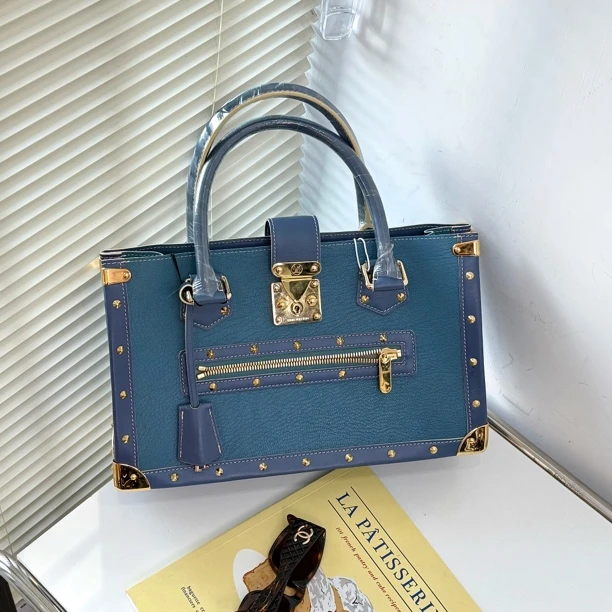 95新 LouisVuitton/路易威登 蓝色苏哈里手提包