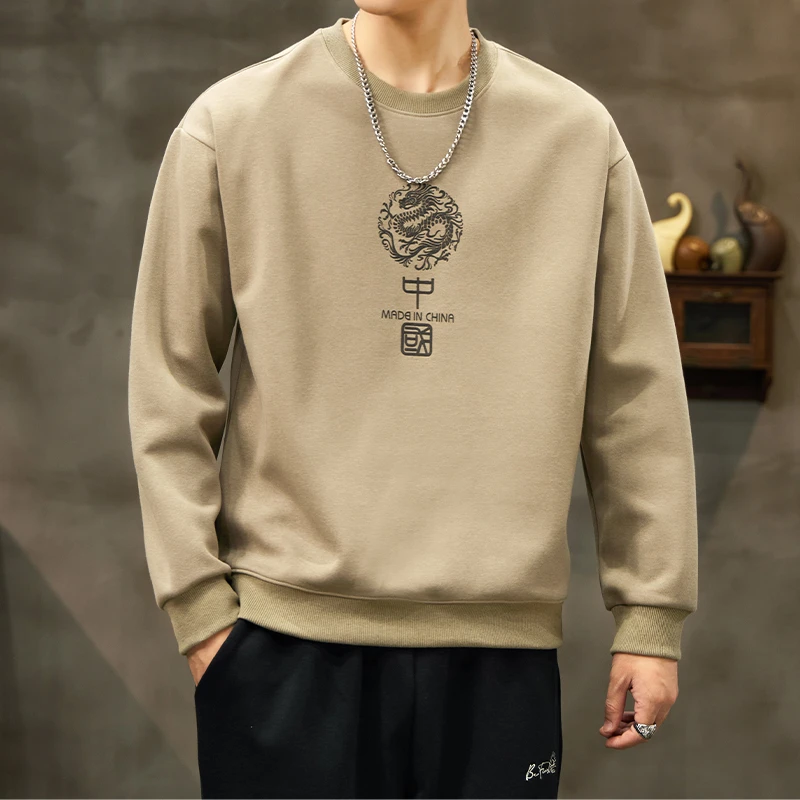 秋季套头卫衣男士美式潮牌休闲春秋款百搭宽松长袖圆领上衣