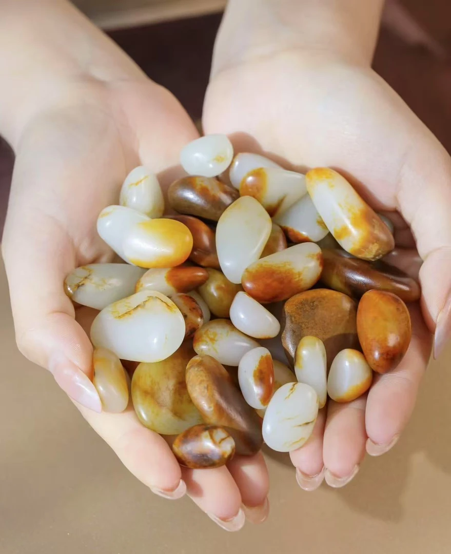 戈壁方解石三彩盆景石（一物一拍，以直播间为准）