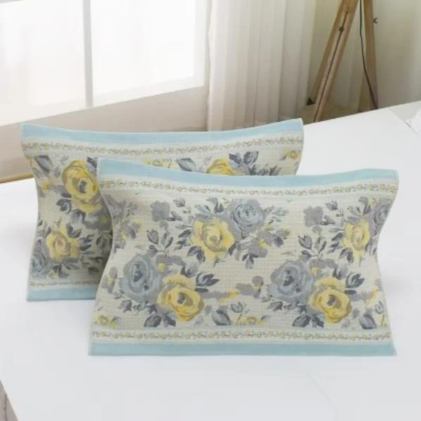 【枕巾-花汐-蓝】52*78cm罗布麻四季通用多功能枕巾亲肤透气机洗