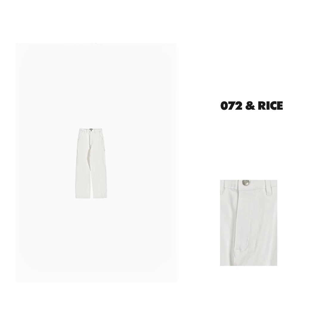 072 & RICE【蒙牛裤】夏季休闲百直筒牛仔长裤 A044 FF