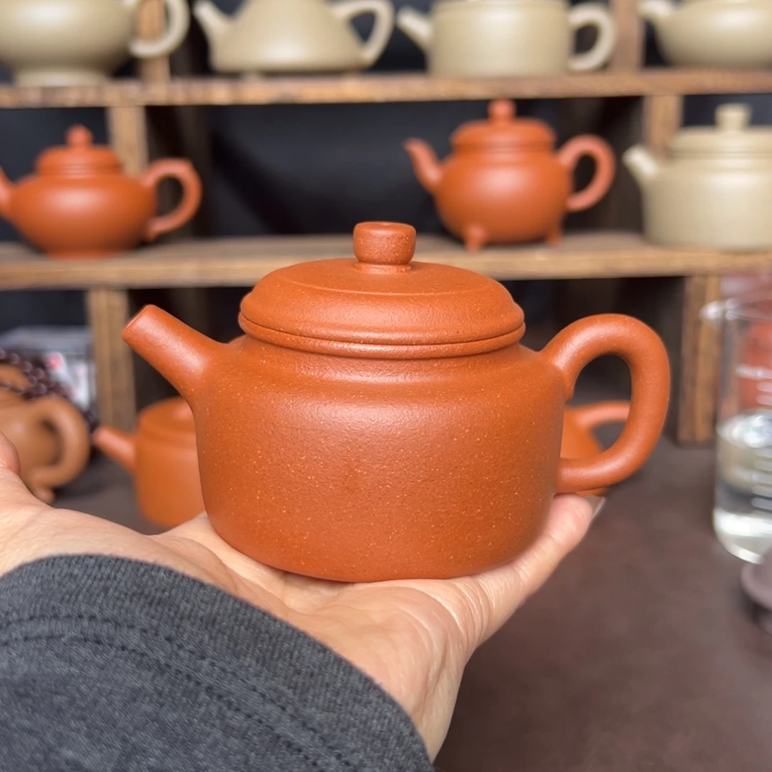 紫砂茶壶红降坡德钟150毫升