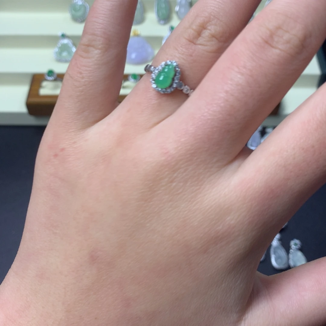 翡翠银S925镶嵌挂件