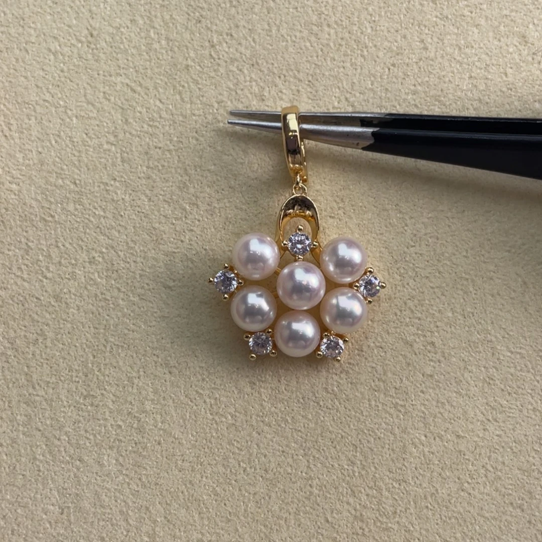海水珍珠银S925镶嵌吊坠(不含链)