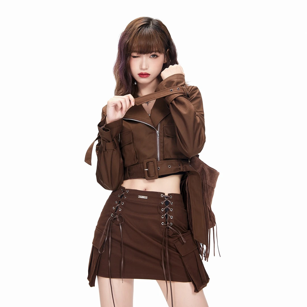 Lexuris乐序秋冬机能风夹克风衣短款酷辣机车外套 210205