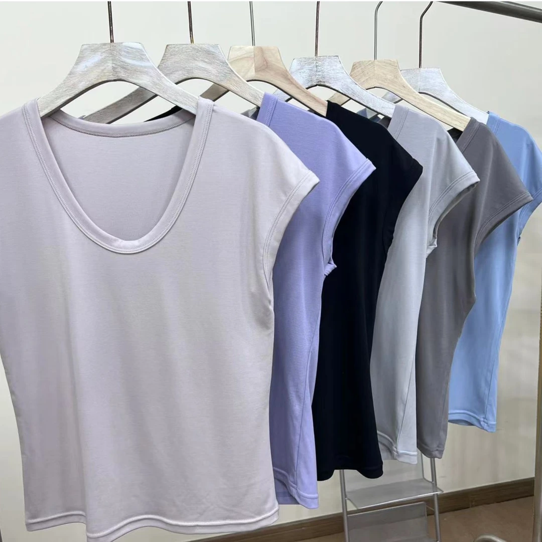 【海涛大叔】   100支兰精莫代尔U领飞袖T恤  KRJ5322