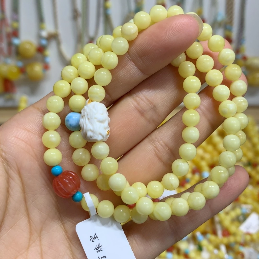 未镶嵌蜜蜡手链6mm尺寸