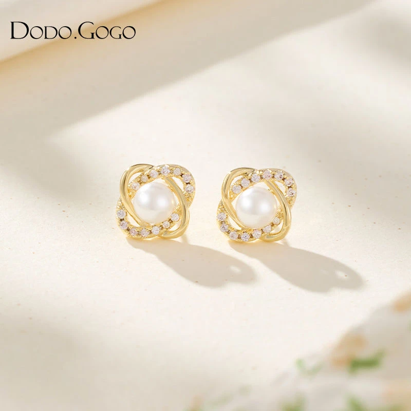 DODOGOGO金边耳钉百搭气质轻奢法式耳环耳饰礼盒