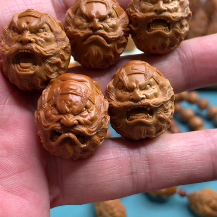 橄榄核手串/手链橄榄核雕，五颗钟馗