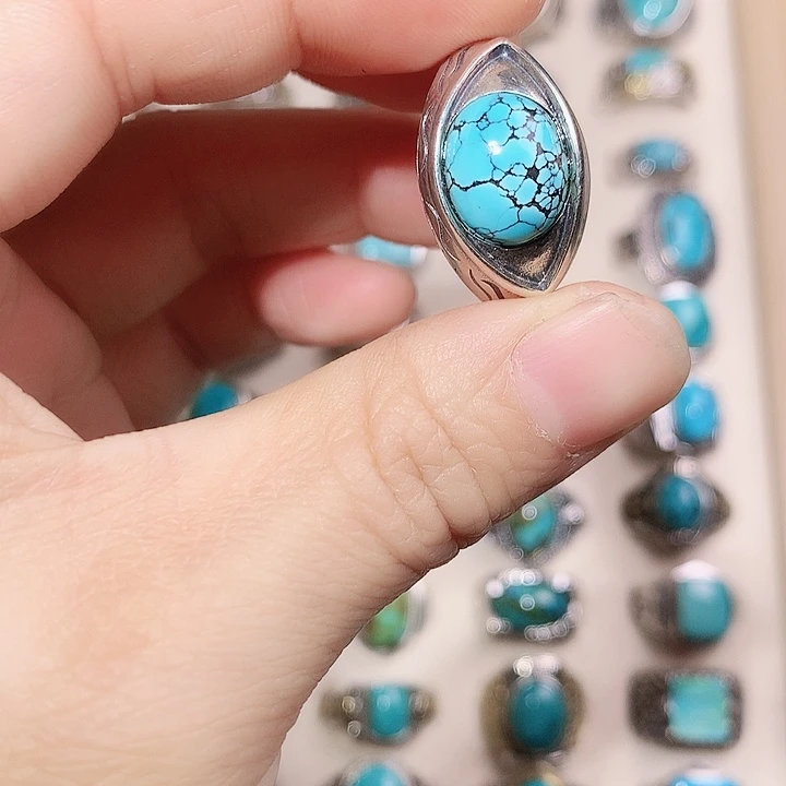 绿松石银S925镶嵌颈饰