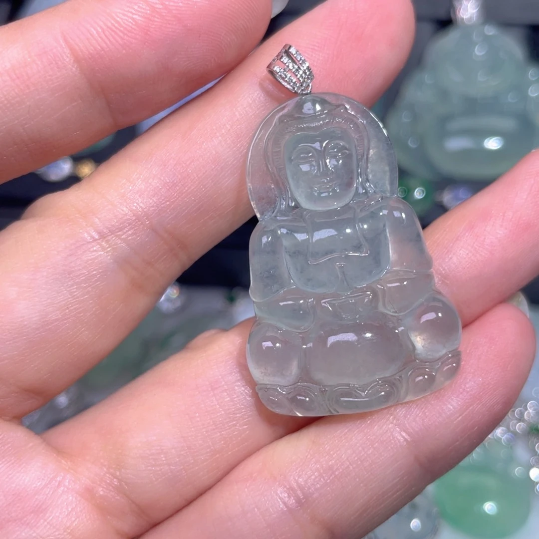 颈饰18K金镶嵌翡翠翡翠