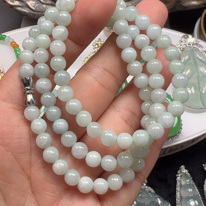 翡翠未镶嵌颈饰项链