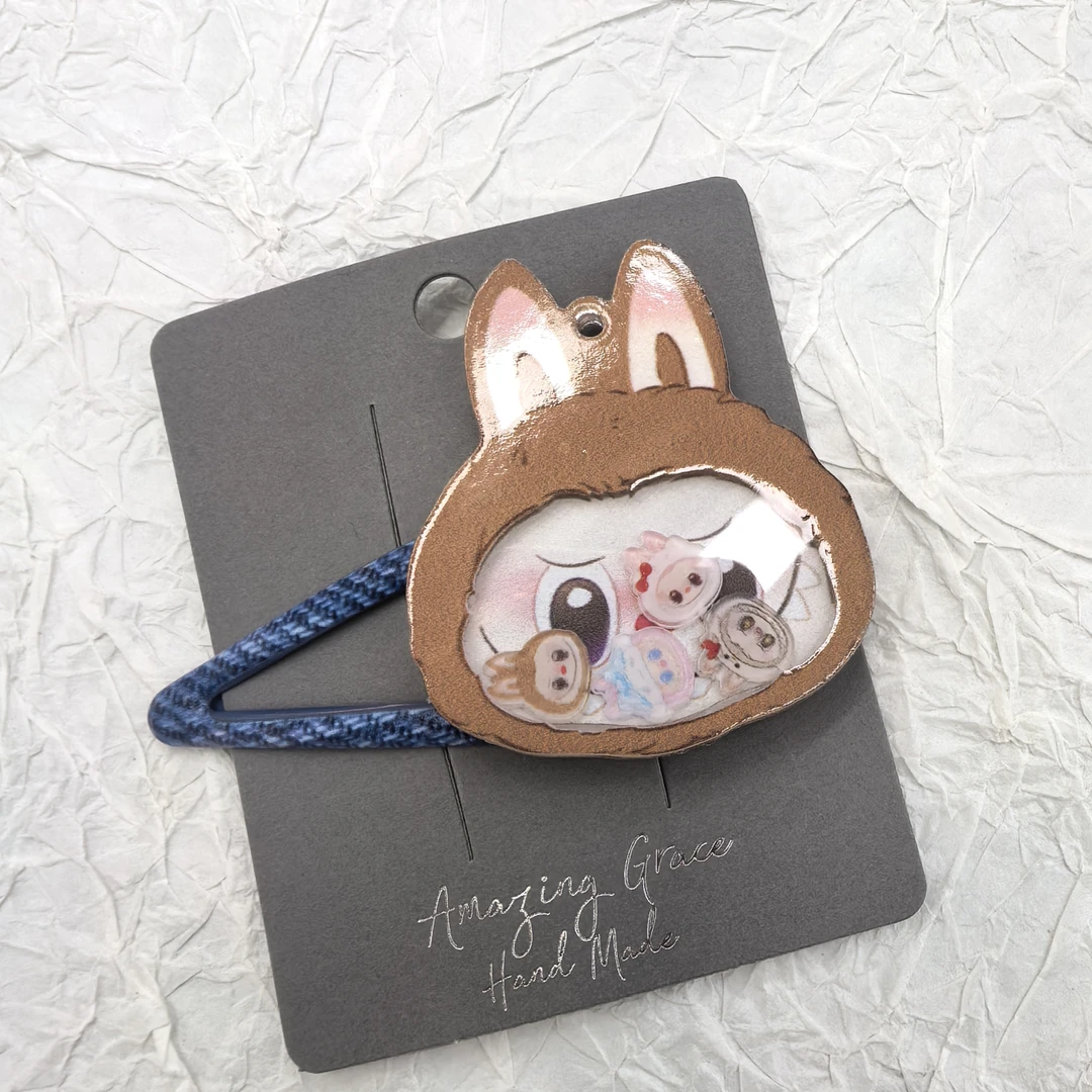 C365咖色灵动卡通人物掰掰夹