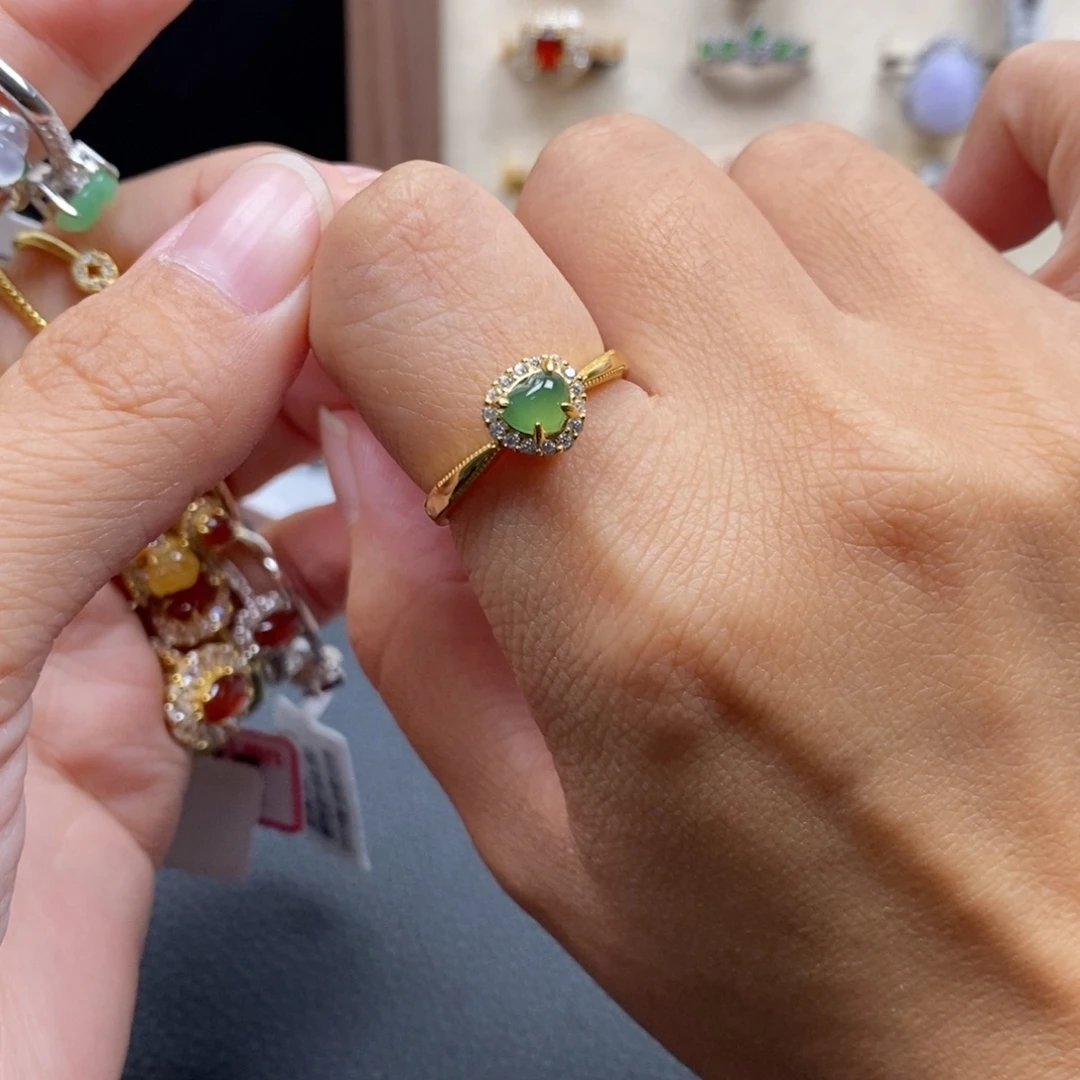 翡翠银S925镶嵌戒指