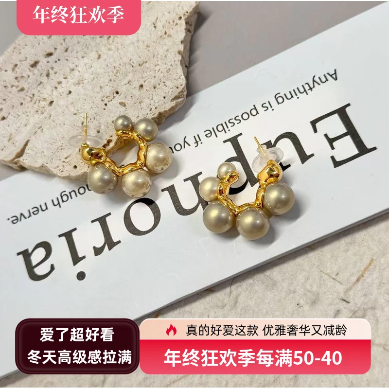 诗铂俪铜合金亚克力耳饰 【初逅】时尚花朵简约ins耳钉  SG1002