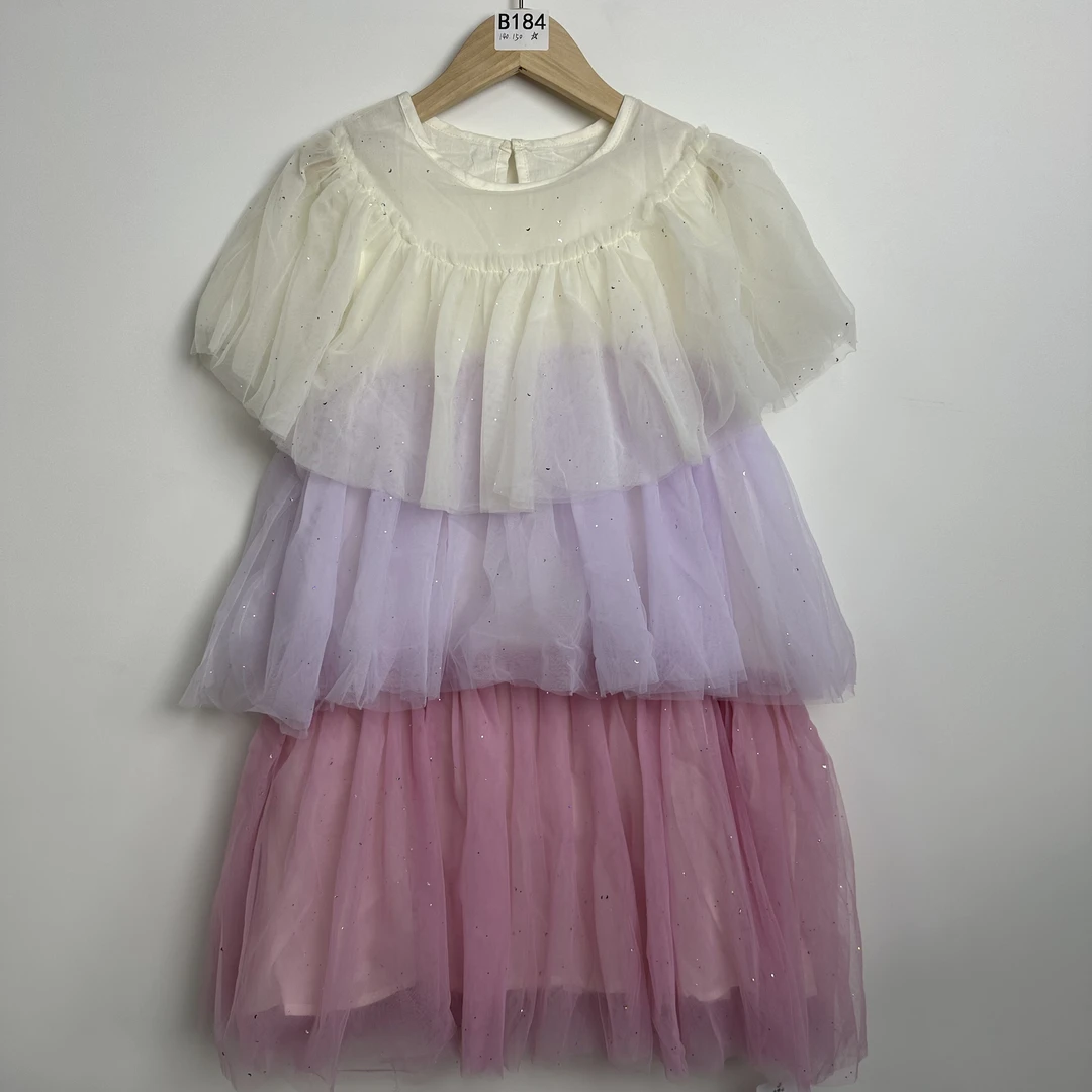 童装儿童连衣裙女童小童撞色设计公主感氛围公主裙-184-183