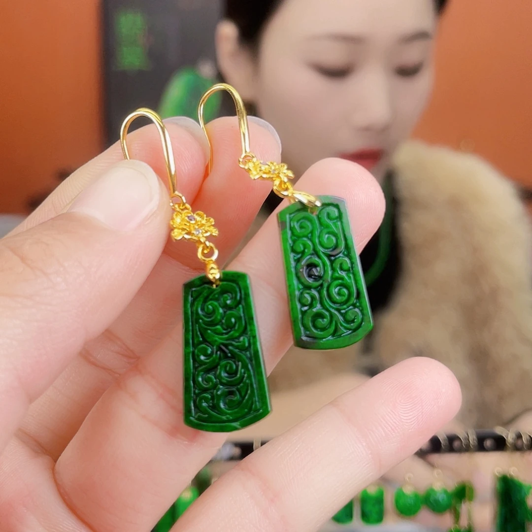 翡翠未镶嵌耳饰饰品