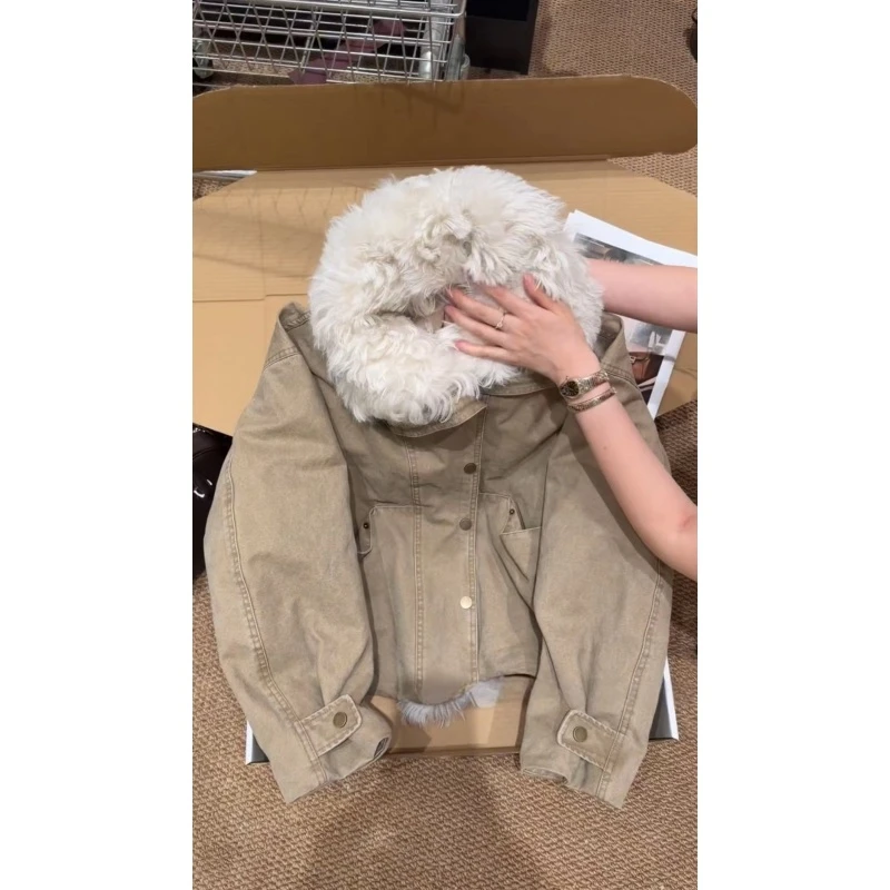 2025秋冬新款韩系时髦通老钱风高级感休闲百搭毛毛保暖外套上衣女