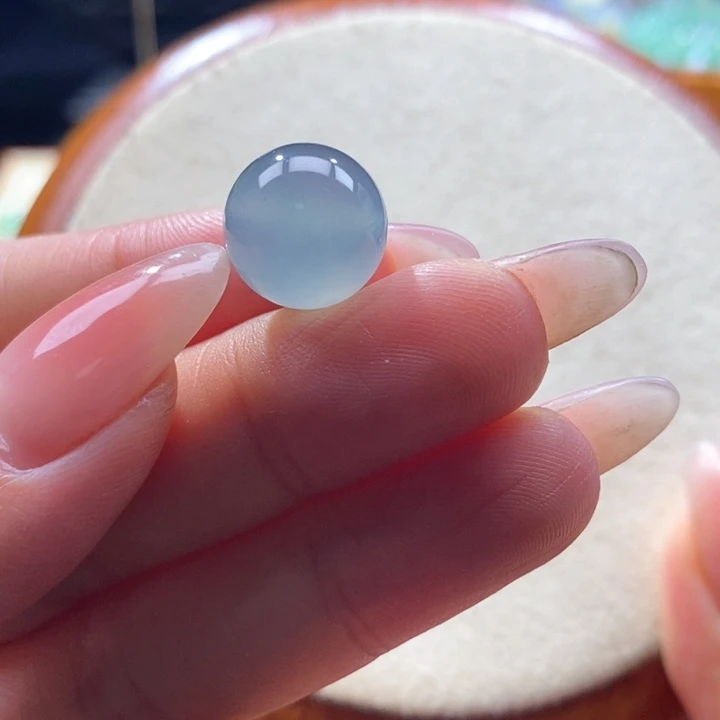 翡翠未镶嵌颈饰翡翠冰胶海水蓝珠