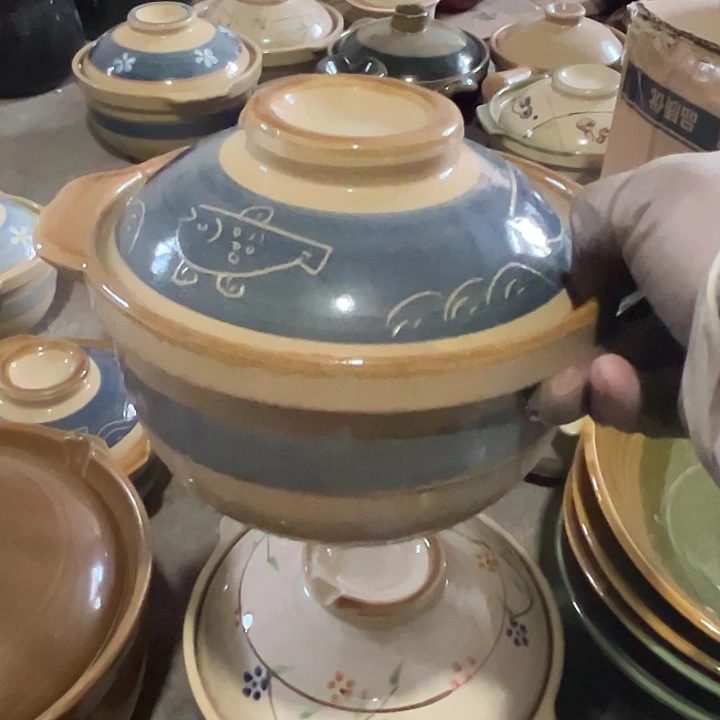 瓷带标出口砂锅16 x 8 cm