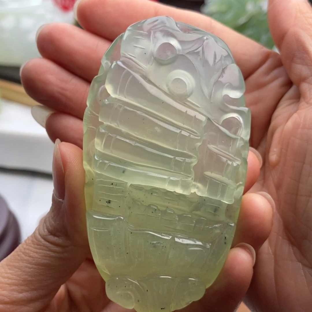 岫玉未镶嵌四大名玉手把件