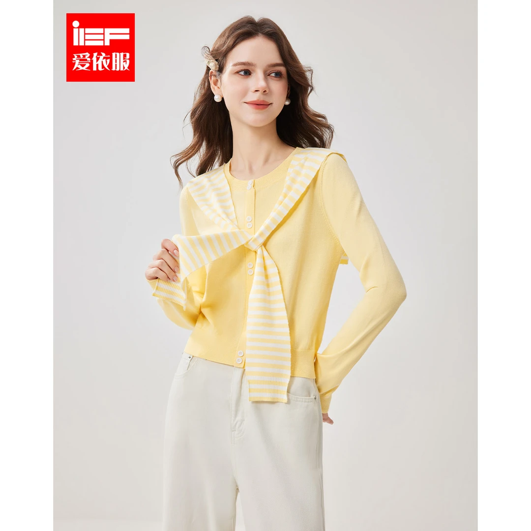 【商场同款新品】IEF/爱依服2025春季新款氛围感毛织上衣欧若风