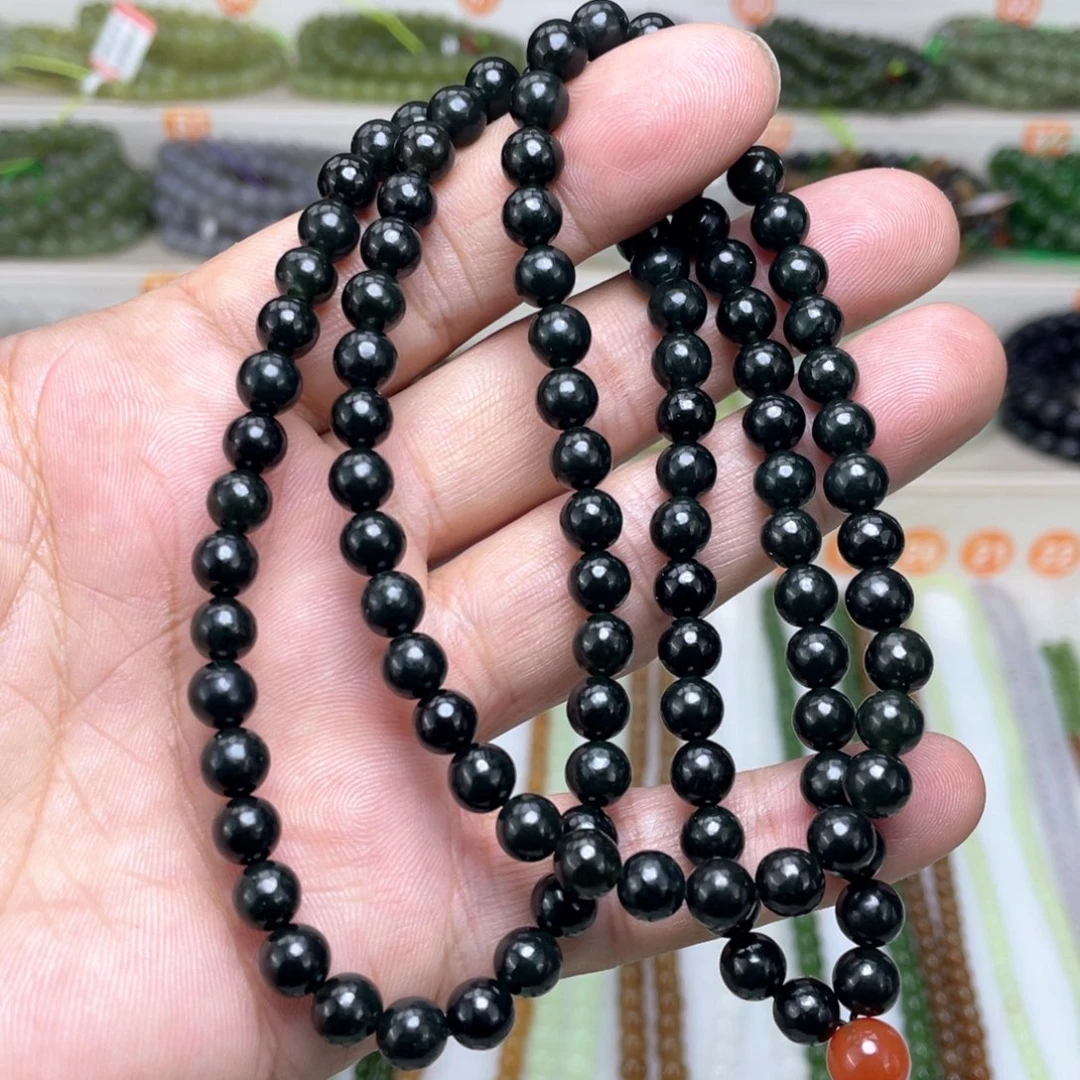 和田玉未镶嵌颈饰6mm