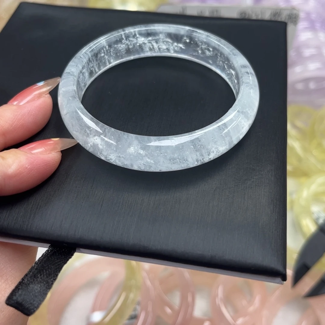 水晶手镯未镶嵌冰川海蓝（海蓝宝石）55（有包容