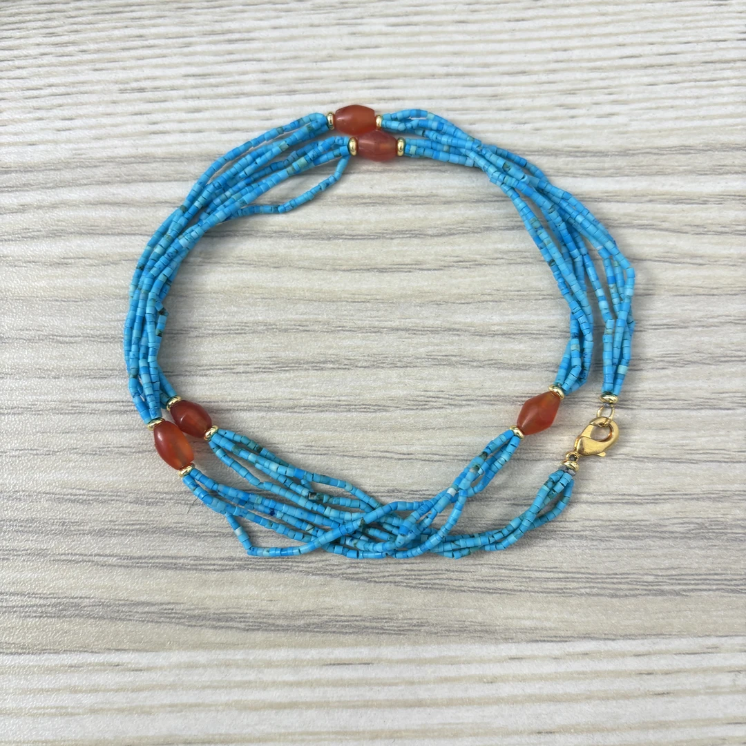 lot58清代绿松石明或更早璎珞项链