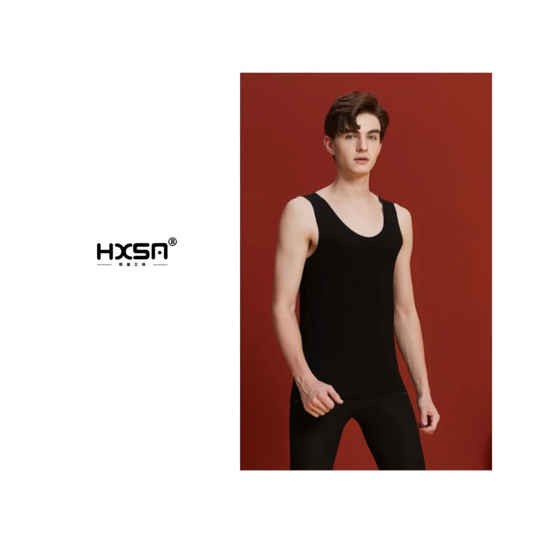 （1）HXSM「男士果冻背心」秋冬羊毛蚕丝德绒保暖背心B12103